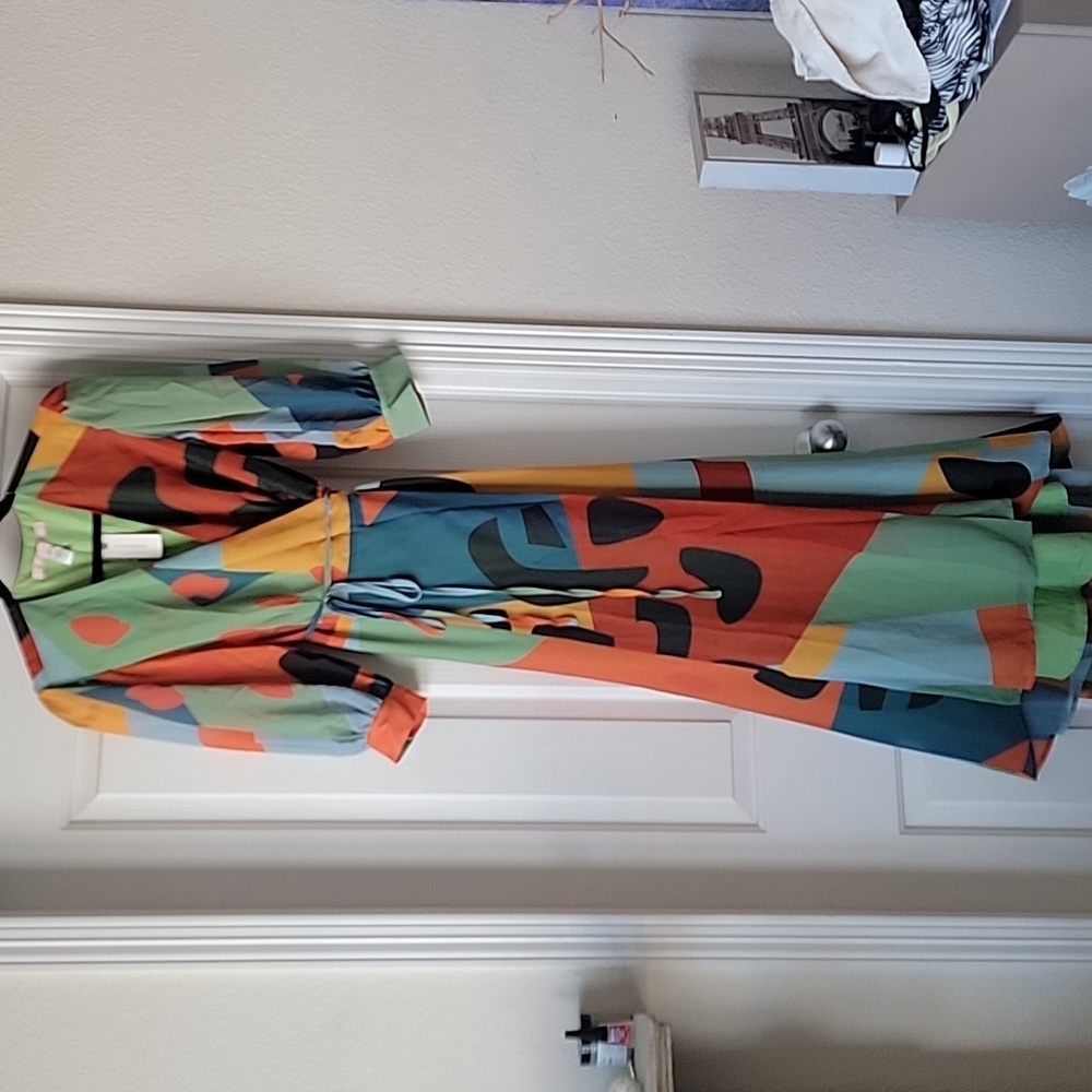 NWT Hutch Abstract Wrap Maxi Dress XS - Picture 9 of 9